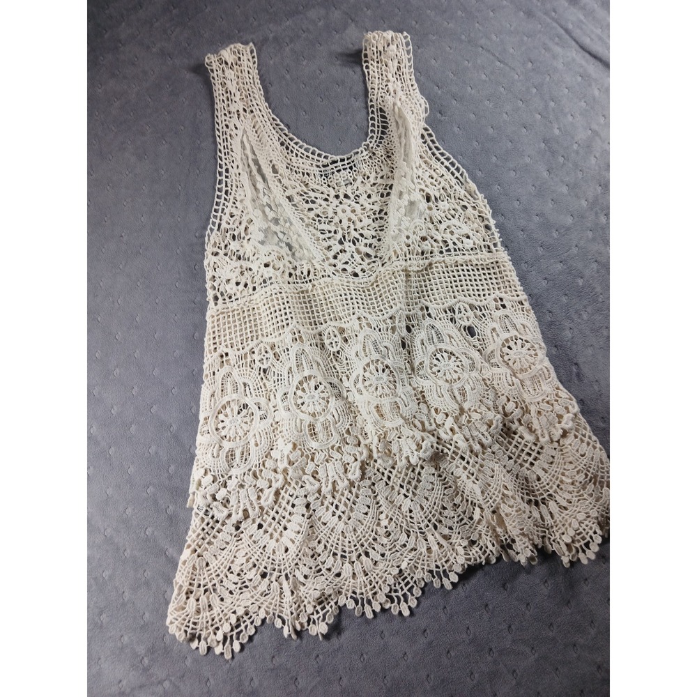 Simply Noelle - Layered Open Knit Lace Top S/M. WesternFestival. Fairy Core Boho - Picture 7 of 7